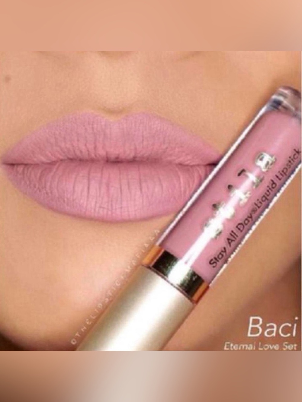 Two Stila Neutral Pink Liquid Lipstick Set in Patina and Baci - Picture 5 of 7